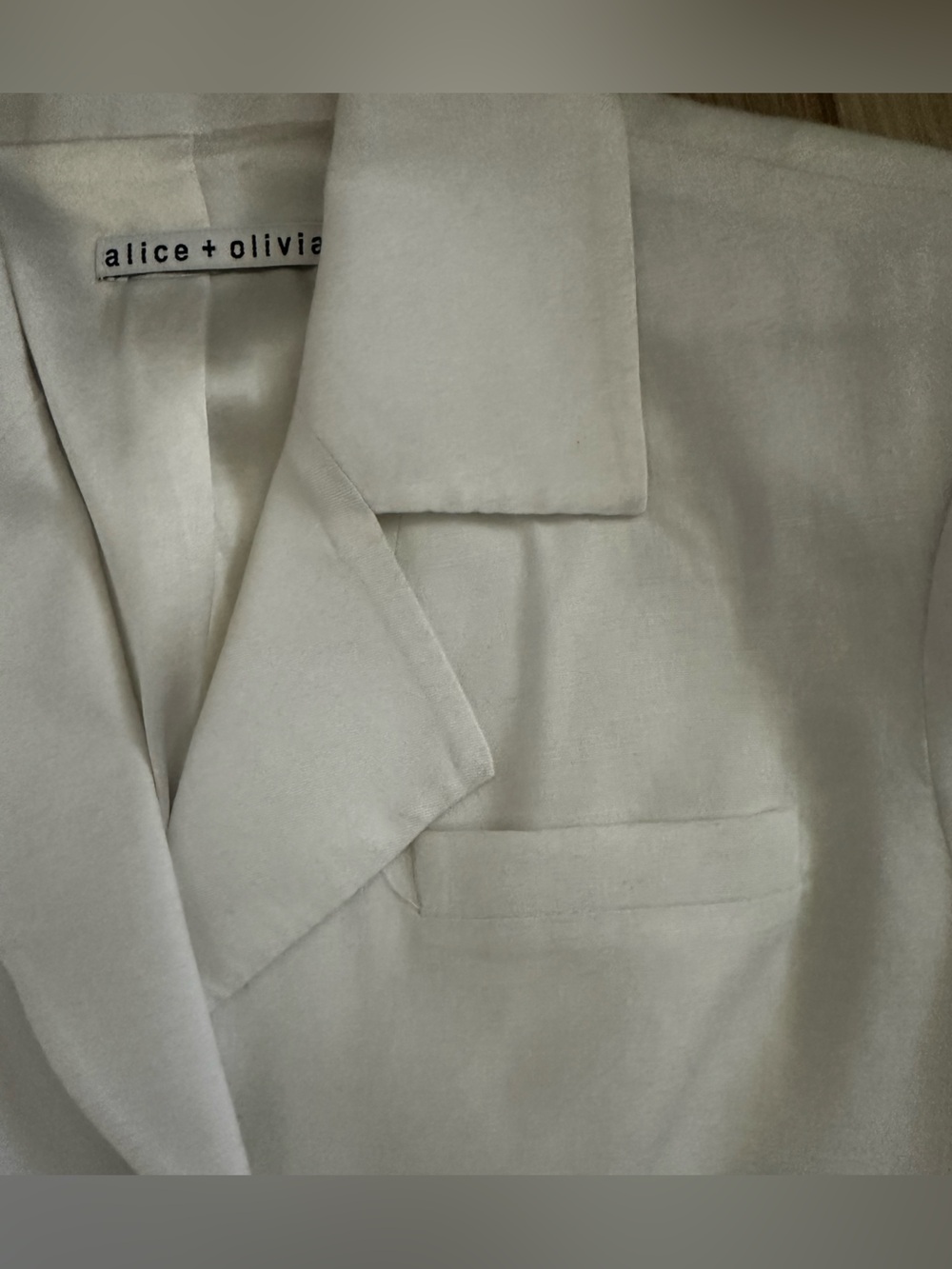 Alice + Olivia Shan Rolled Cuff Linen Blazer M - Picture 5 of 9